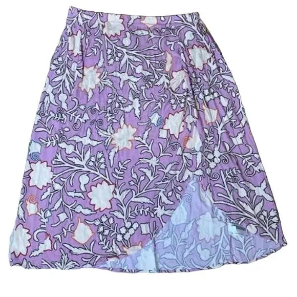 Knox Rose Floral Lilac Cream Skirt Knee Length Small New - Picture 3 of 3